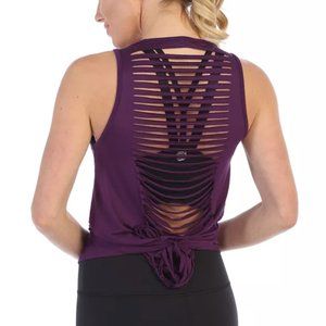 American Fitness Couture Purple Tank Top Open Back